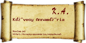 Kövesy Annamária névjegykártya