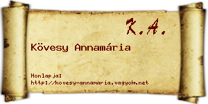 Kövesy Annamária névjegykártya