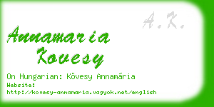 annamaria kovesy business card