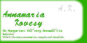 annamaria kovesy business card